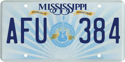 MS license plate AFU384