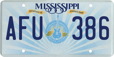 MS license plate AFU386
