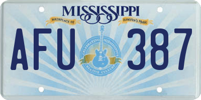 MS license plate AFU387
