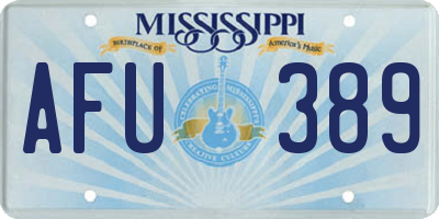MS license plate AFU389