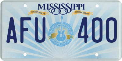 MS license plate AFU400