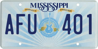 MS license plate AFU401