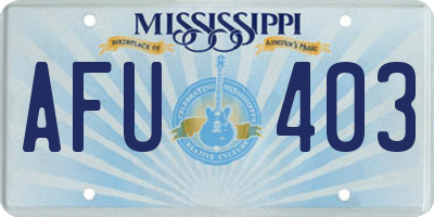MS license plate AFU403