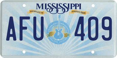 MS license plate AFU409