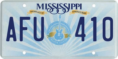 MS license plate AFU410