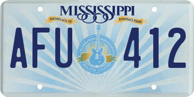 MS license plate AFU412