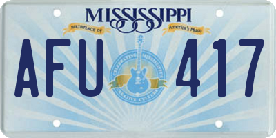 MS license plate AFU417