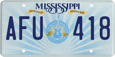 MS license plate AFU418