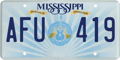 MS license plate AFU419