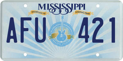 MS license plate AFU421