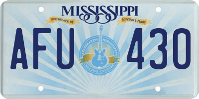 MS license plate AFU430