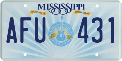 MS license plate AFU431