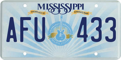 MS license plate AFU433