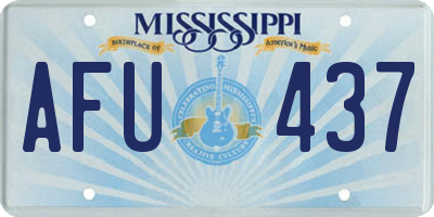 MS license plate AFU437