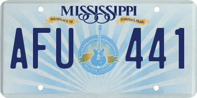 MS license plate AFU441