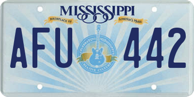 MS license plate AFU442