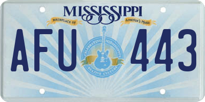 MS license plate AFU443