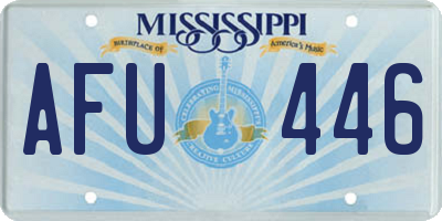 MS license plate AFU446