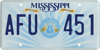 MS license plate AFU451