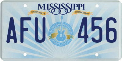 MS license plate AFU456