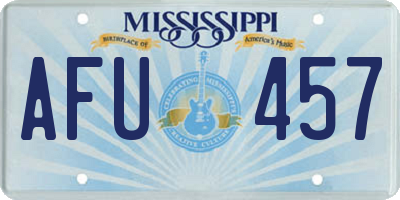 MS license plate AFU457