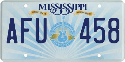 MS license plate AFU458