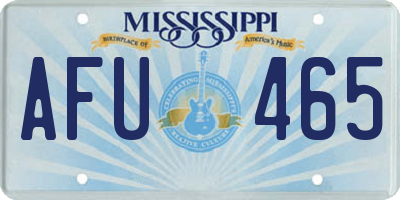 MS license plate AFU465
