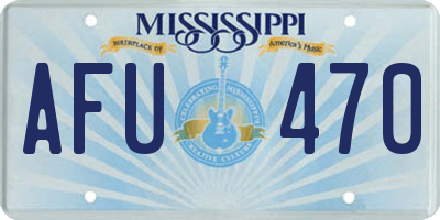 MS license plate AFU470