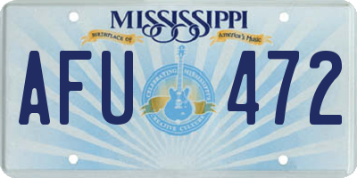 MS license plate AFU472