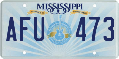 MS license plate AFU473