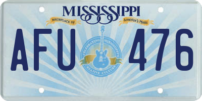 MS license plate AFU476
