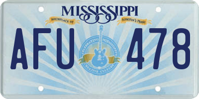 MS license plate AFU478