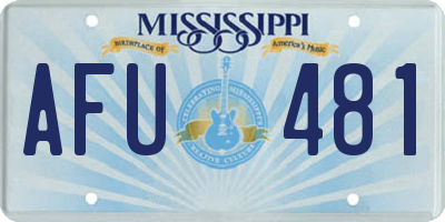 MS license plate AFU481