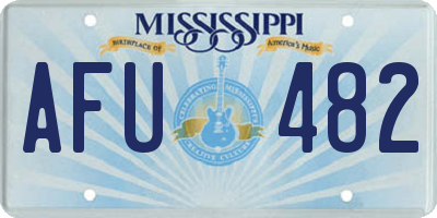 MS license plate AFU482