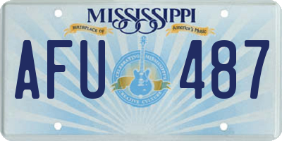 MS license plate AFU487