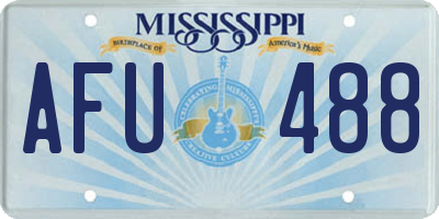 MS license plate AFU488