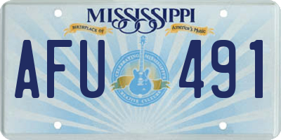 MS license plate AFU491