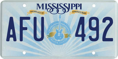 MS license plate AFU492
