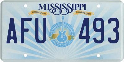MS license plate AFU493