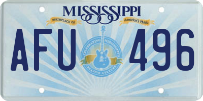 MS license plate AFU496