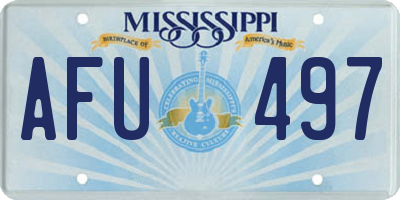 MS license plate AFU497