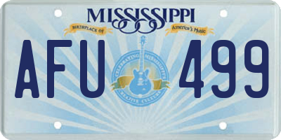MS license plate AFU499