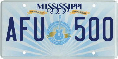MS license plate AFU500