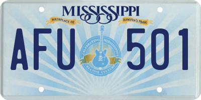 MS license plate AFU501