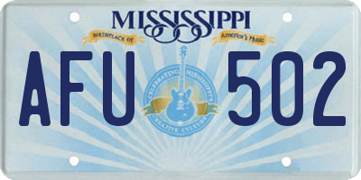 MS license plate AFU502