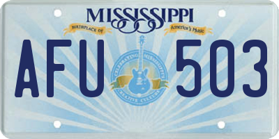 MS license plate AFU503