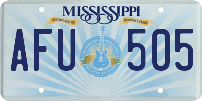 MS license plate AFU505