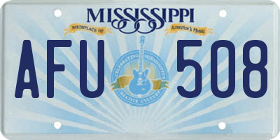 MS license plate AFU508