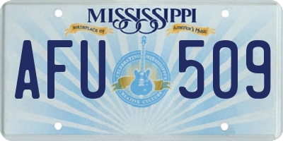 MS license plate AFU509