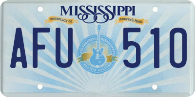 MS license plate AFU510